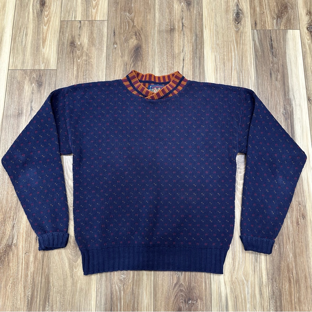 Vintage Ralph Lauren Chaps 100% Cotton Birdseye Knit Sweater, Large